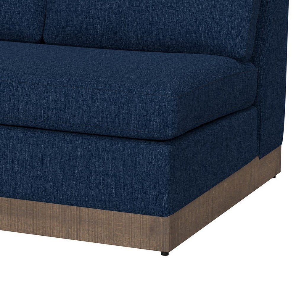 Jeni RAF Modular Loveseat 2 Pillows 58’’ Wood Navy Blue by Casagear Home