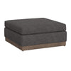 Jeni Ottoman 39’’ Corner Blocks Solid Wood Gray Polyester by Casagear Home