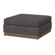 Jeni Ottoman 39’’ Corner Blocks Solid Wood Gray Polyester by Casagear Home