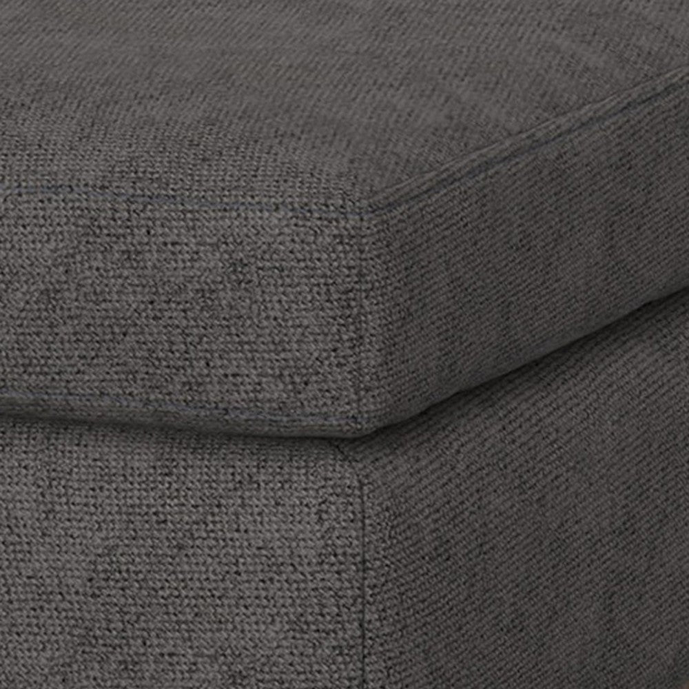Jeni Ottoman 39’’ Corner Blocks Solid Wood Gray Polyester by Casagear Home