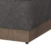 Jeni Ottoman 39’’ Corner Blocks Solid Wood Gray Polyester by Casagear Home