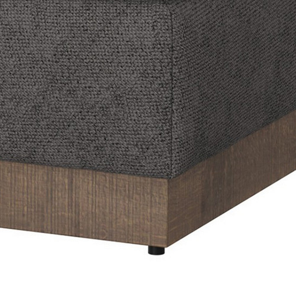 Jeni Ottoman 39’’ Corner Blocks Solid Wood Gray Polyester by Casagear Home