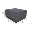 Jeni Ottoman 39’’ Corner Blocks Solid Wood Gray Polyester by Casagear Home