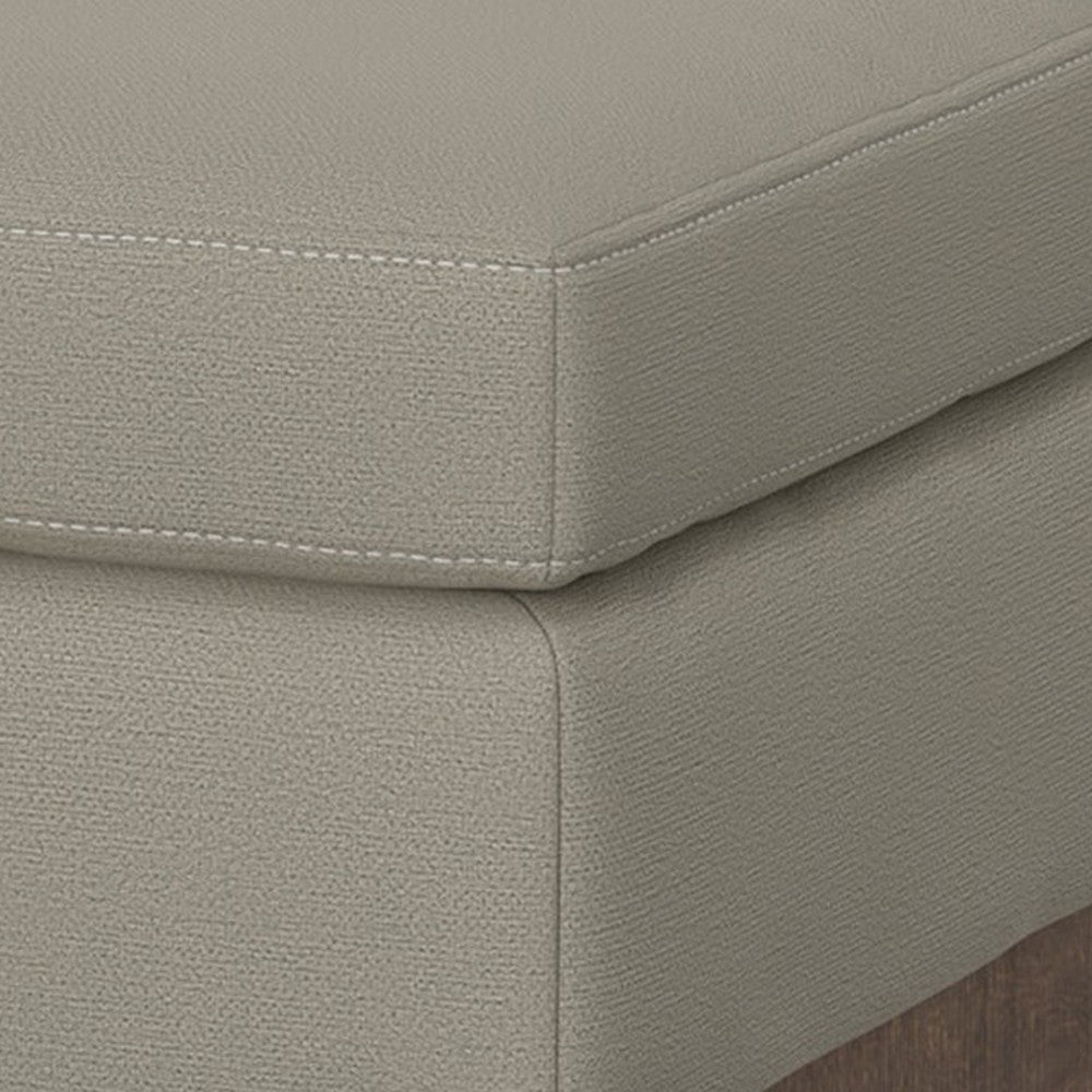 Jeni Ottoman 39’’ Corner Blocks Solid Wood Gray Polyester by Casagear Home
