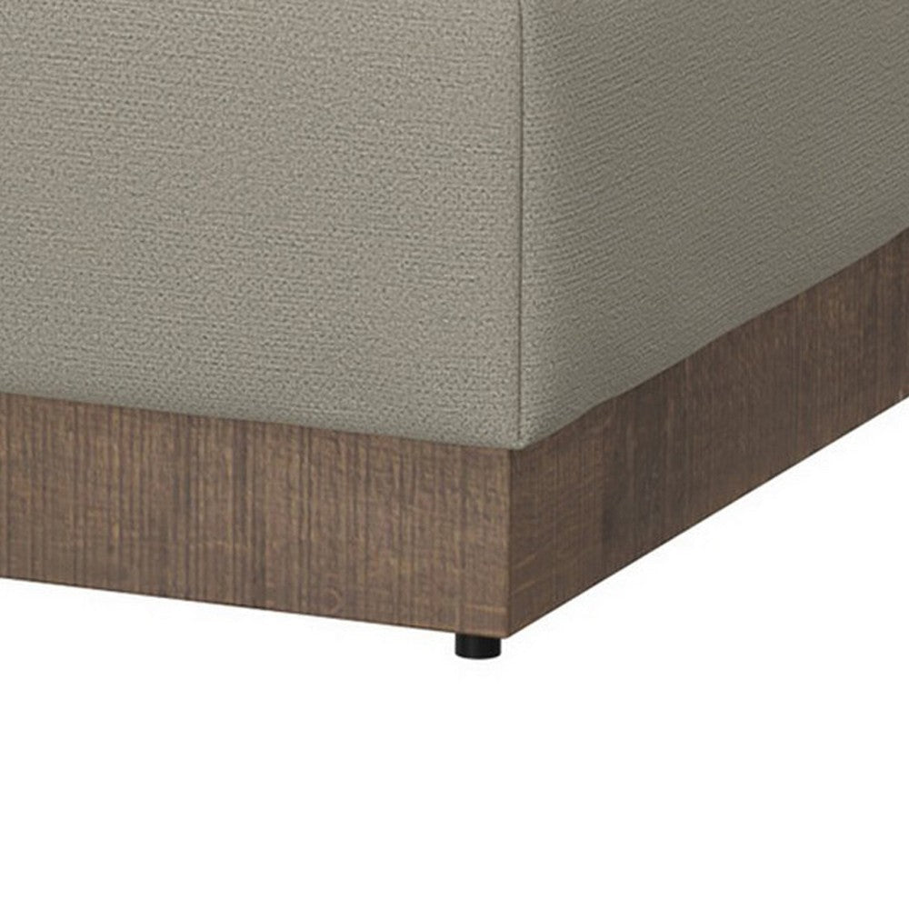Jeni Ottoman 39’’ Corner Blocks Solid Wood Gray Polyester by Casagear Home