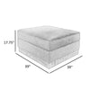 Jeni Ottoman 39’’ Corner Blocks Solid Wood Gray Polyester by Casagear Home