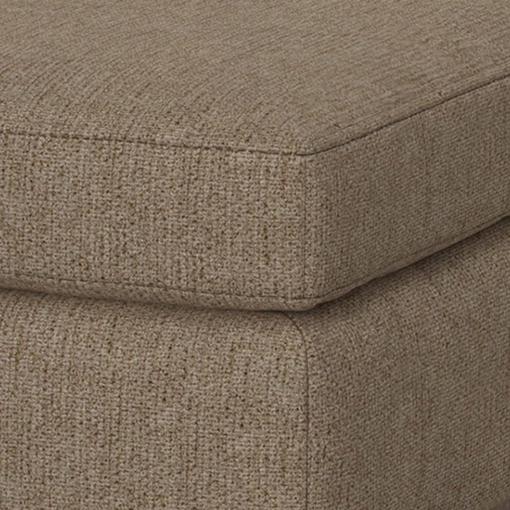 Jeni Ottoman 39’’ Corner Blocks Solid Wood Brown Polyester by Casagear Home