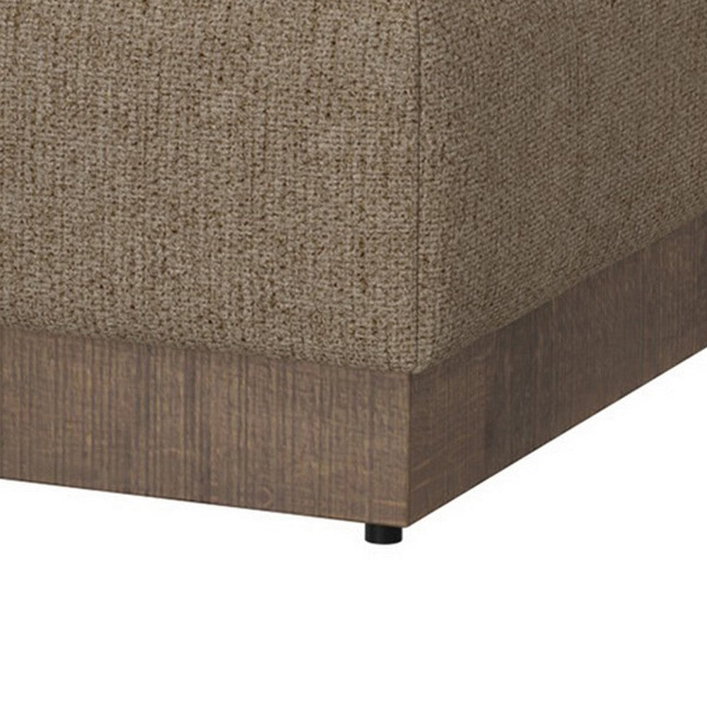 Jeni Ottoman 39’’ Corner Blocks Solid Wood Brown Polyester by Casagear Home