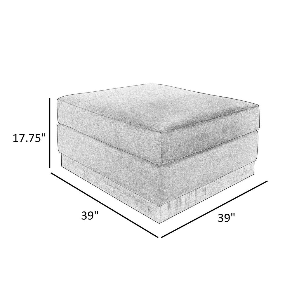 Jeni Ottoman 39’’ Corner Blocks Solid Wood Brown Polyester by Casagear Home