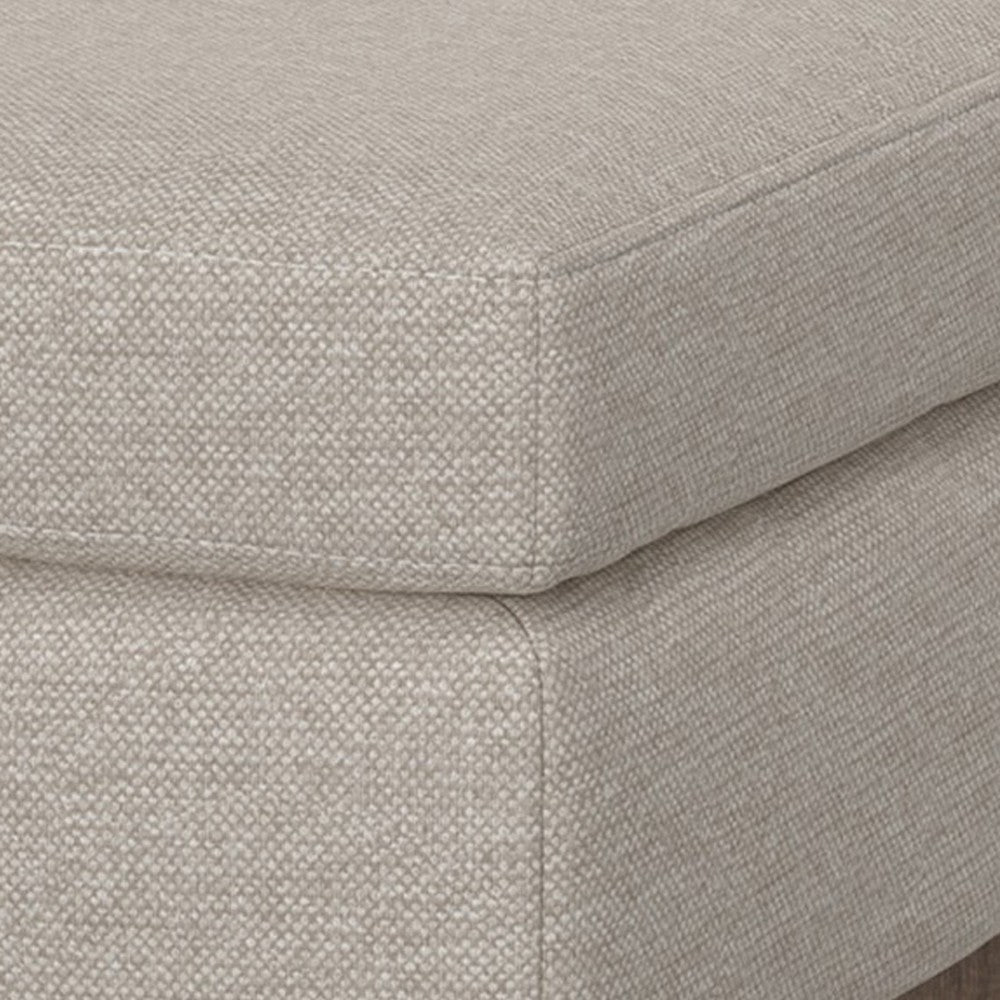 Jeni Ottoman 39’’ Corner Blocks Solid Wood Beige Polyester by Casagear Home