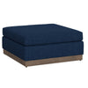 Jeni Ottoman, 39", Corner Blocks, Solid Wood, Blue Polyester by Casagear Home