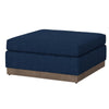 Jeni Ottoman 39’’ Corner Blocks Solid Wood Blue Polyester by Casagear Home