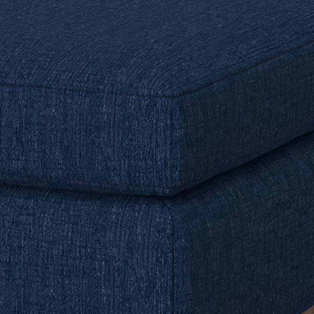 Jeni Ottoman 39’’ Corner Blocks Solid Wood Blue Polyester by Casagear Home