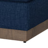 Jeni Ottoman 39’’ Corner Blocks Solid Wood Blue Polyester by Casagear Home