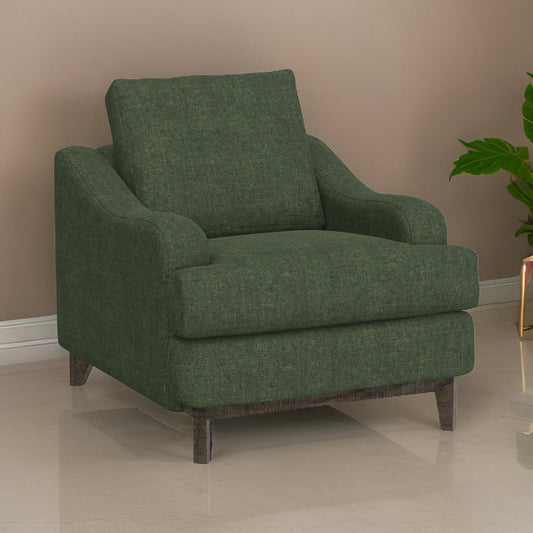 Alfi Accent Chair, Classic Style 41" Solid Wood, Olive Green by Casagear Home