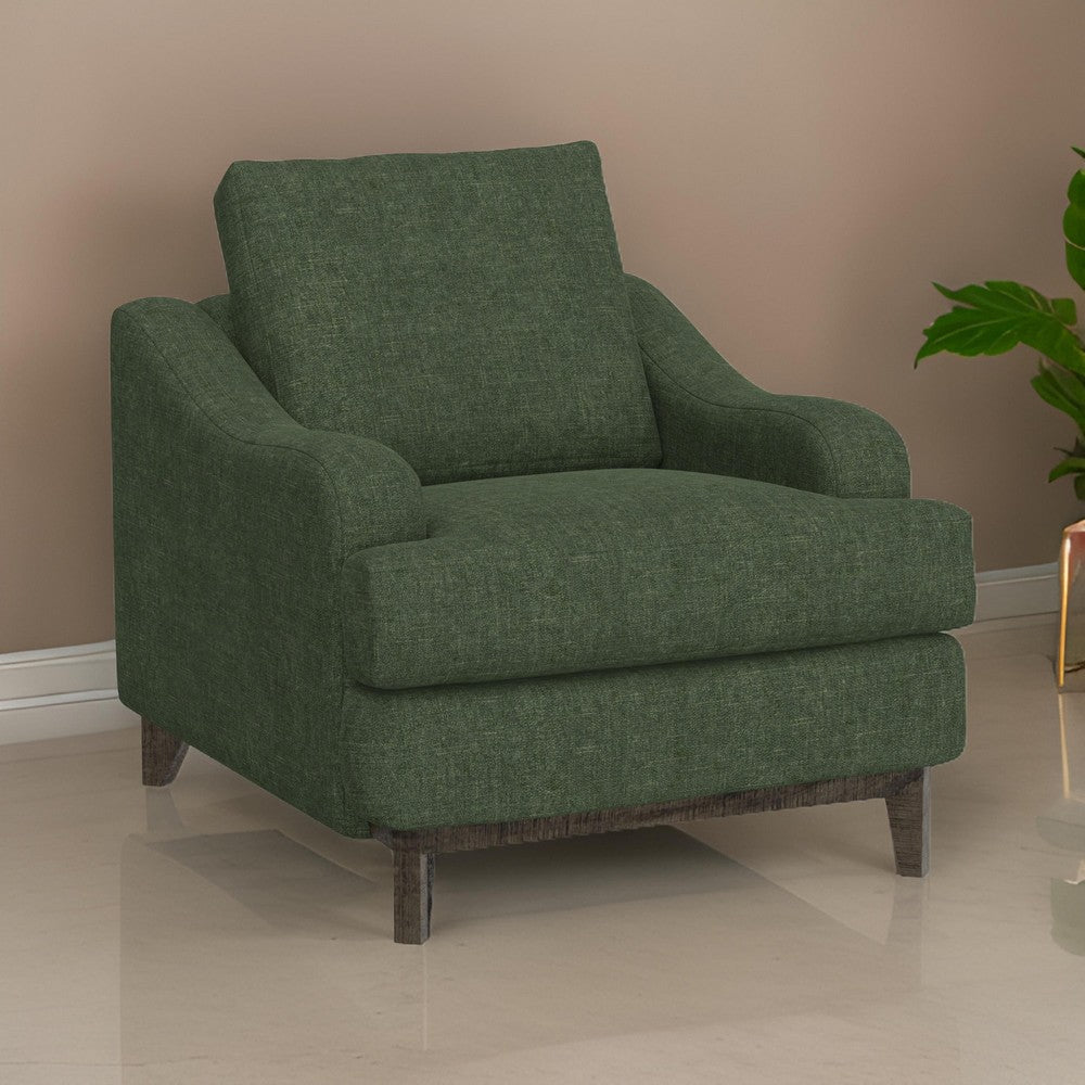 Alfi Accent Chair, Classic Style 41" Solid Wood, Olive Green by Casagear Home