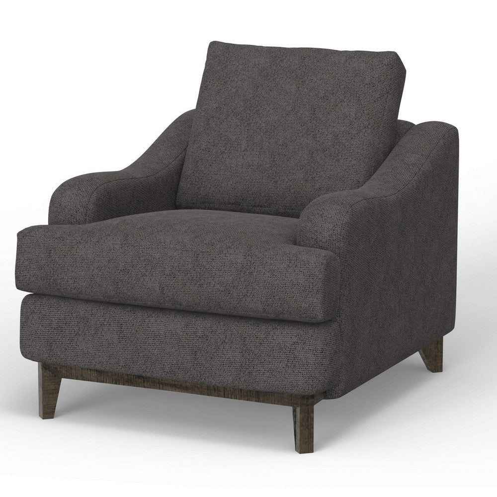 Alfi Accent Chair 41’’ Solid Pine Wood Light Gray Polyester by Casagear Home