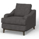 Alfi Accent Chair 41’’ Solid Pine Wood Light Gray Polyester by Casagear Home