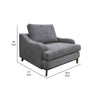 Alfi Accent Chair 41’’ Solid Pine Wood Light Gray Polyester by Casagear Home
