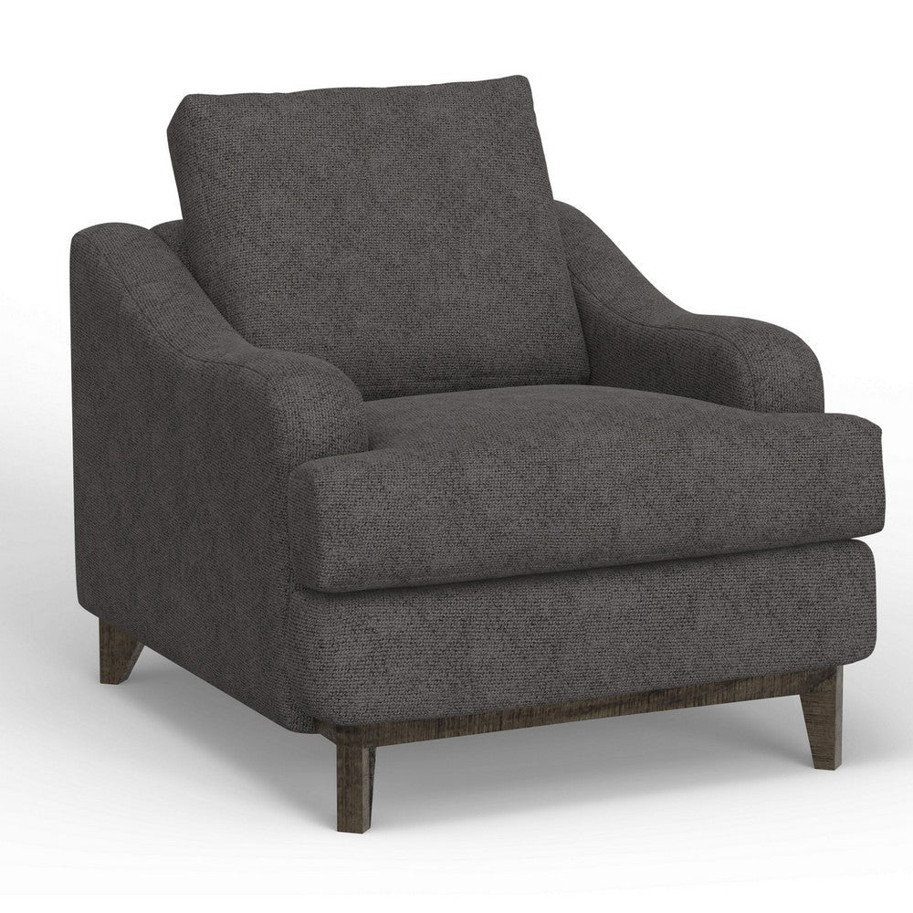 Alfi Accent Chair 41’’ Solid Pine Wood Light Gray Polyester by Casagear Home