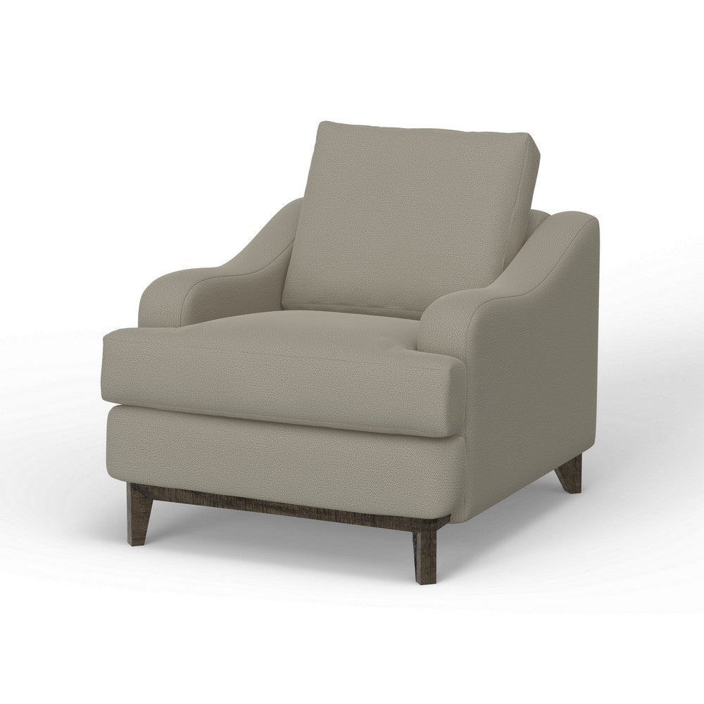 Alfi Accent Chair 41’’ Solid Wood Almond Gray Polyester by Casagear Home