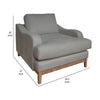 Alfi Accent Chair 41’’ Solid Wood Almond Gray Polyester by Casagear Home