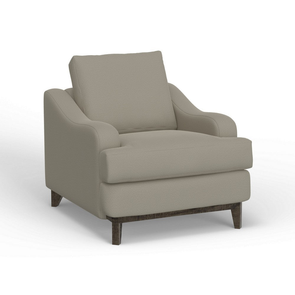 Alfi Accent Chair 41’’ Solid Wood Almond Gray Polyester by Casagear Home