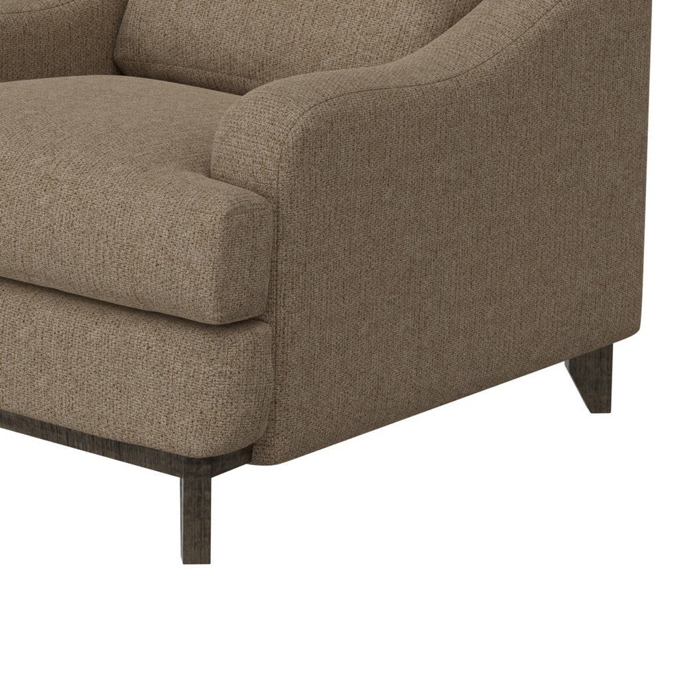 Alfi Accent Chair 41’’ Solid Pine Wood Brown Polyester by Casagear Home
