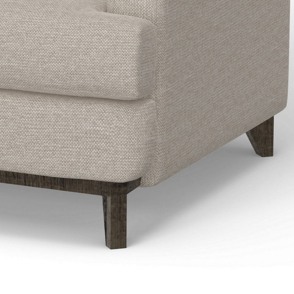 Alfi Accent Chair 41’’ Solid Pine Wood Beige Polyester by Casagear Home
