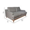 Alfi Loveseat Classic Style 60’’ Solid Wood Gray Polyester by Casagear Home BM323341