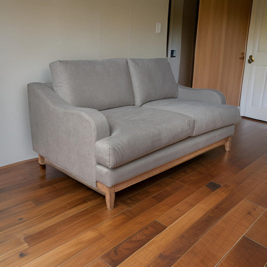 Alfi Loveseat, Classic Style, 60" Solid Wood, Gray Polyester by Casagear Home