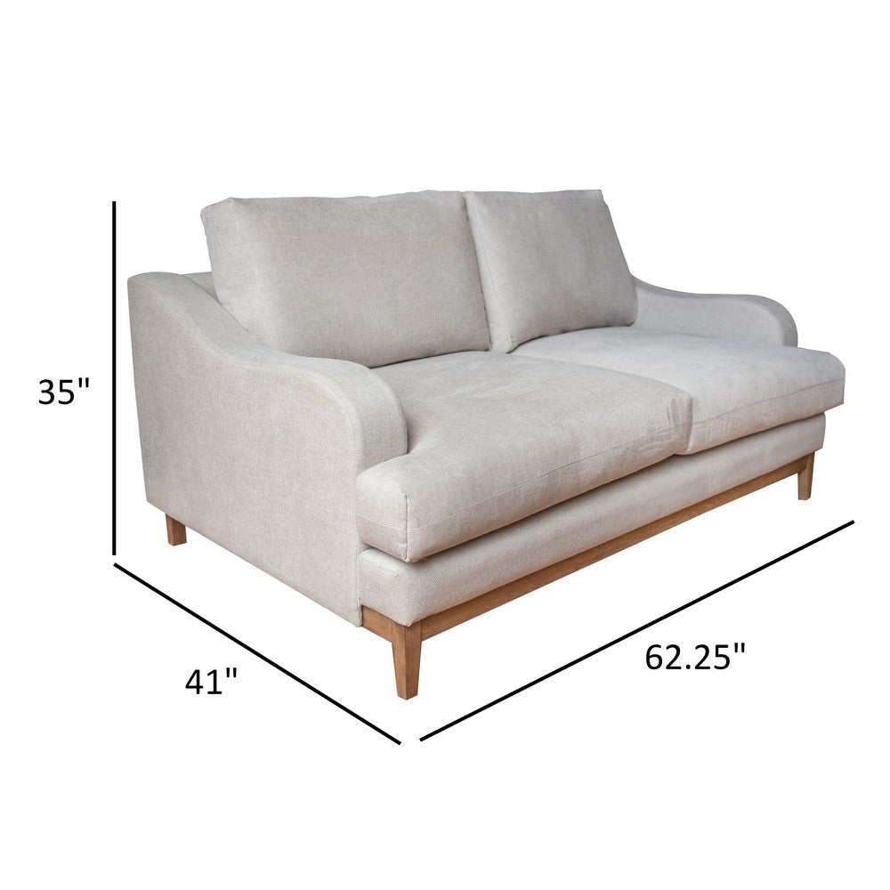 Alfi Loveseat Classic Style Details Solid Wood Beige by Casagear Home BM323343