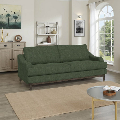 Alfi Sofa, 2 Accent Pillows, Classic Details Olive Green by Casagear Home