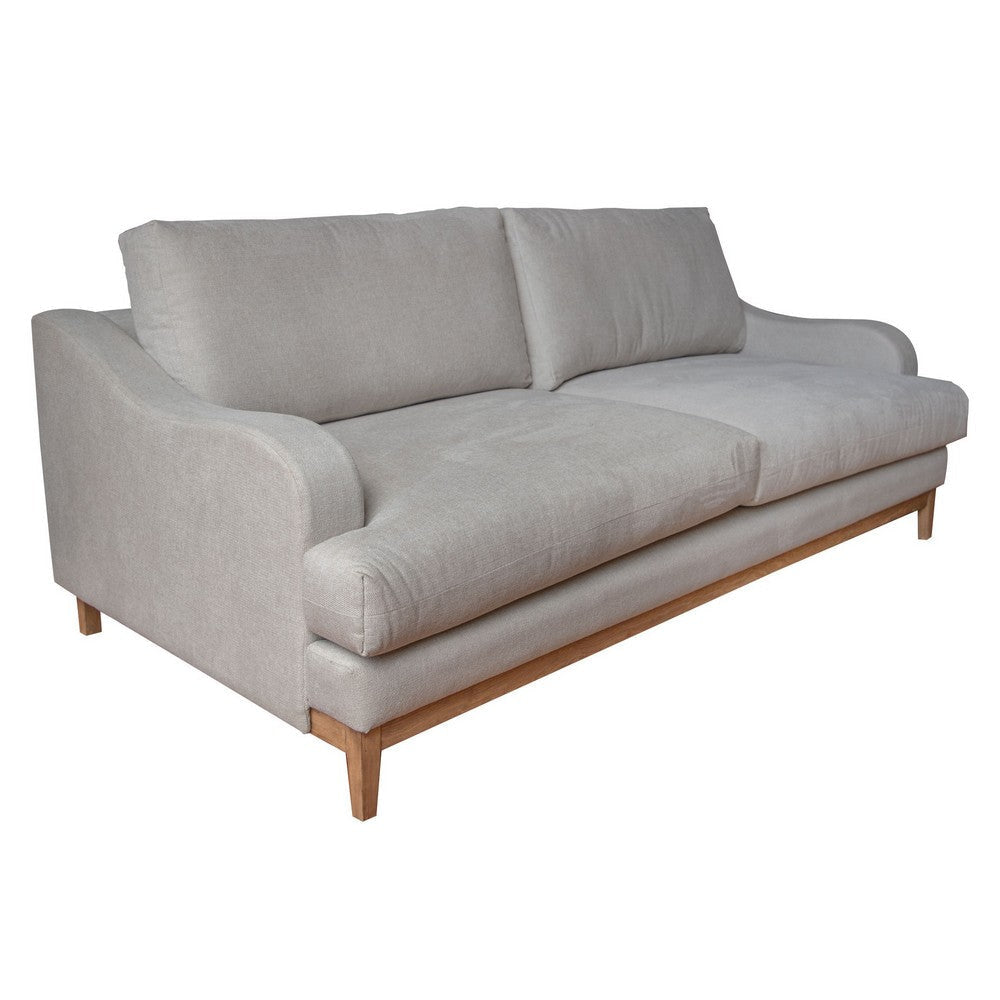 Alfi Sofa, 2 Accent Pillows, Classic Details, Light Gray by Casagear Home