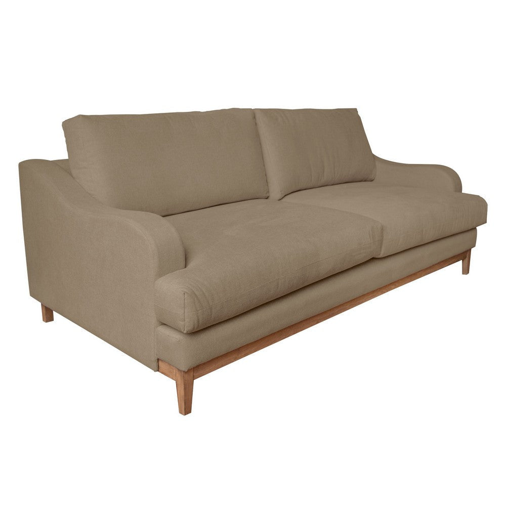 Alfi Sofa, 2 Accent Pillows, Classic Style Details, Brown by Casagear Home
