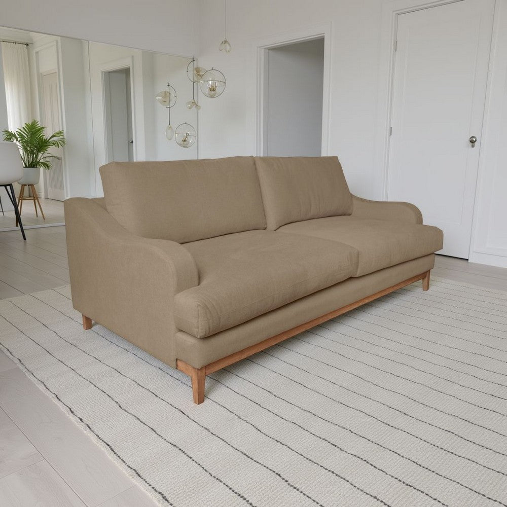 Alfi Sofa, 2 Accent Pillows, Classic Style Details, Brown by Casagear Home