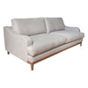 Alfi Sofa, 2 Pillows, Classic Details, Solid Wood, Beige by Casagear Home