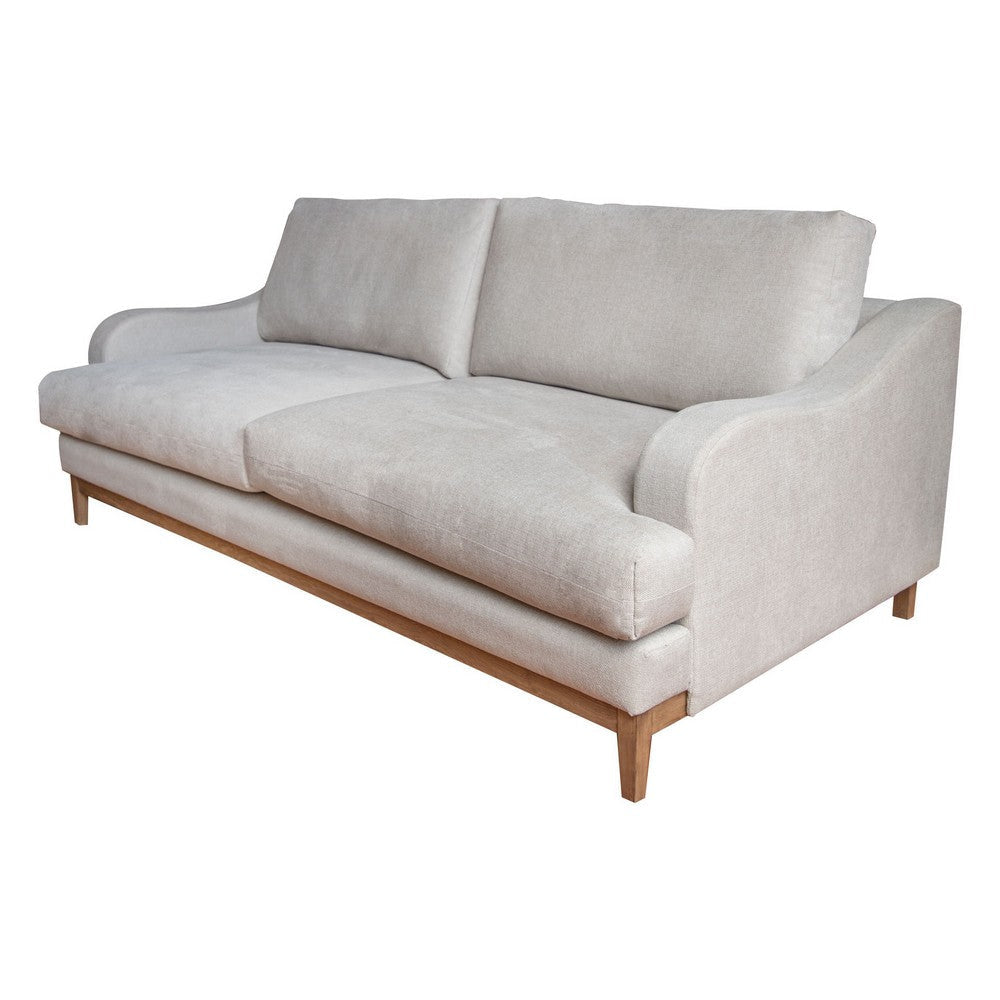 Alfi Sofa 2 Pillows Classic Details Solid Wood Beige by Casagear Home