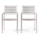 Niko Outdoor Dining Chair Set of 2, Metal, Silver Finish