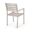 Niko Outdoor Dining Chair Set of 2, Metal, Silver Finish