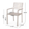 Niko Outdoor Dining Chair Set of 2, Metal, Silver Finish