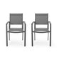Arini Outdoor Dining Chair Set of 2 Dark Gray Metal Mesh by Casagear Home BM323370
