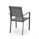 Arini Outdoor Dining Chair Set of 2, Dark Gray Metal, Mesh