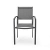 Arini Outdoor Dining Chair Set of 2, Dark Gray Metal, Mesh