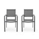 Arini Outdoor Dining Chair Set of 2, Dark Gray Metal, Mesh