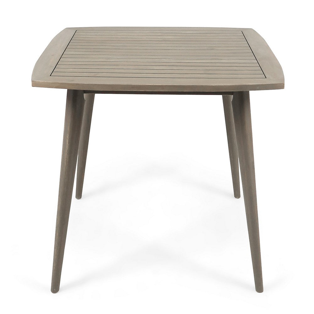 Lexy Outdoor Dining Chair, Square 36" Top, Gray Acacia Wood