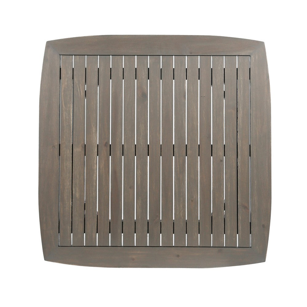 Lexy Outdoor Dining Chair, Square 36" Top, Gray Acacia Wood