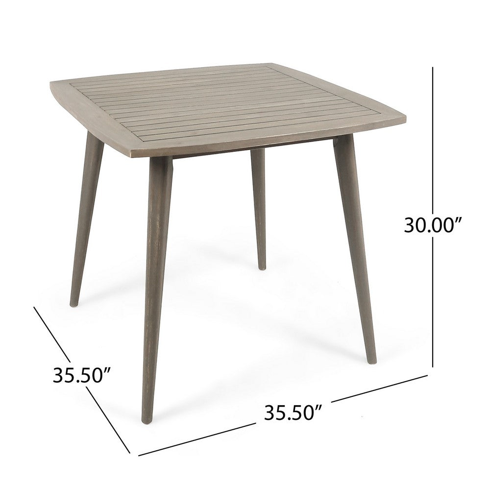 Lexy Outdoor Dining Chair, Square 36" Top, Gray Acacia Wood