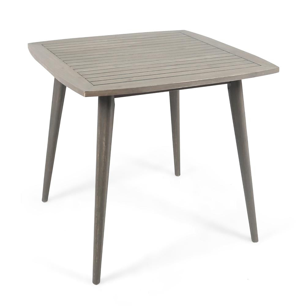 Lexy Outdoor Dining Chair, Square 36 Inch, Gray Acacia Wood, Tapered Legs