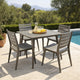 Lexy Outdoor Dining Chair, Square 36 Inch, Gray Acacia Wood, Tapered Legs